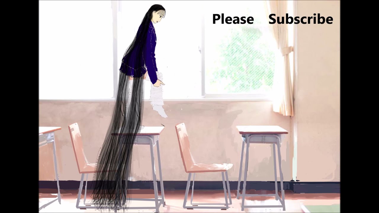 Hair down　super long hair High school girl　スーパーロングヘアーの下ろした髪　高校生の女の子