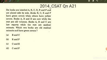 2014_IAS Qn A21.  Six books are labelled A, B, C, D, E and F and are placed side by side. Books.....