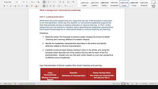 Week 4 Assignment Video