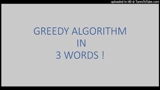 Greedy Algorithm simple explanation in 60 seconds