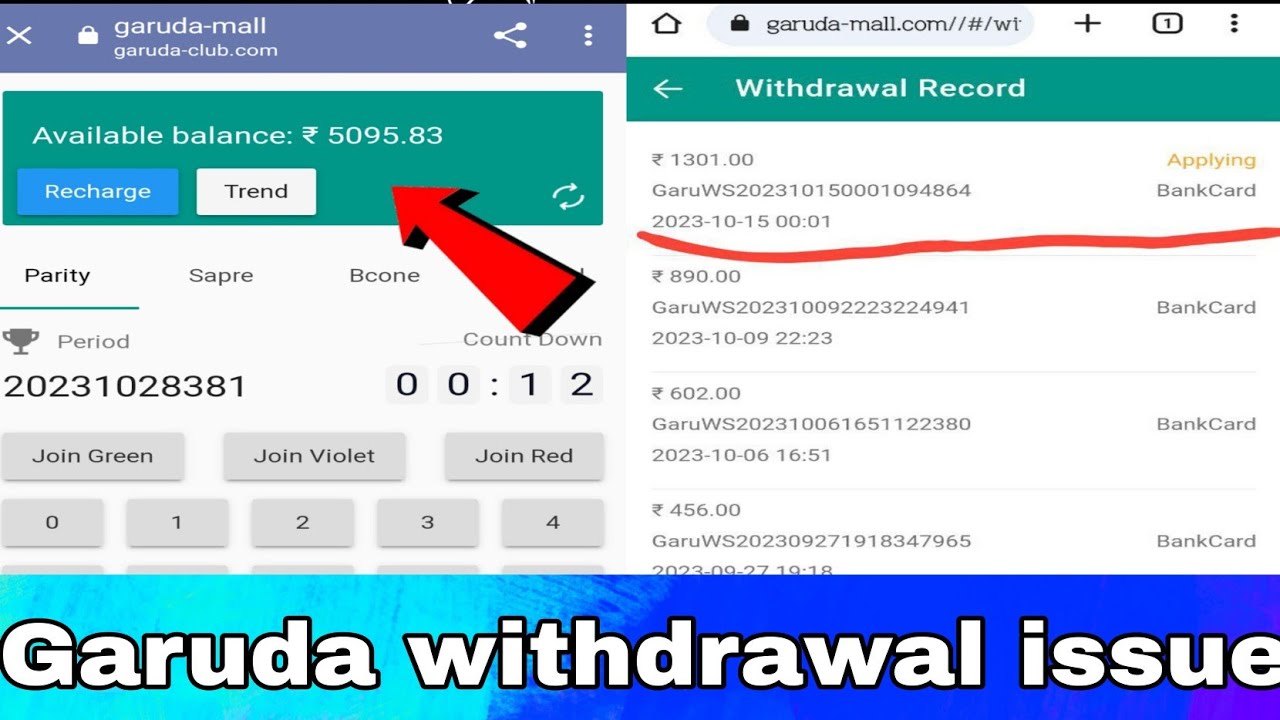 Garuda mall withdrawal problem|| Garuda mall opening problem|| Garuda mall