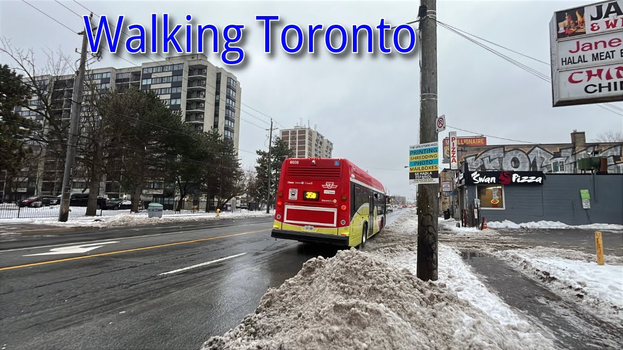 Walking Jane Street in North York & York Toronto - Very Wet Weather 12/28/2025