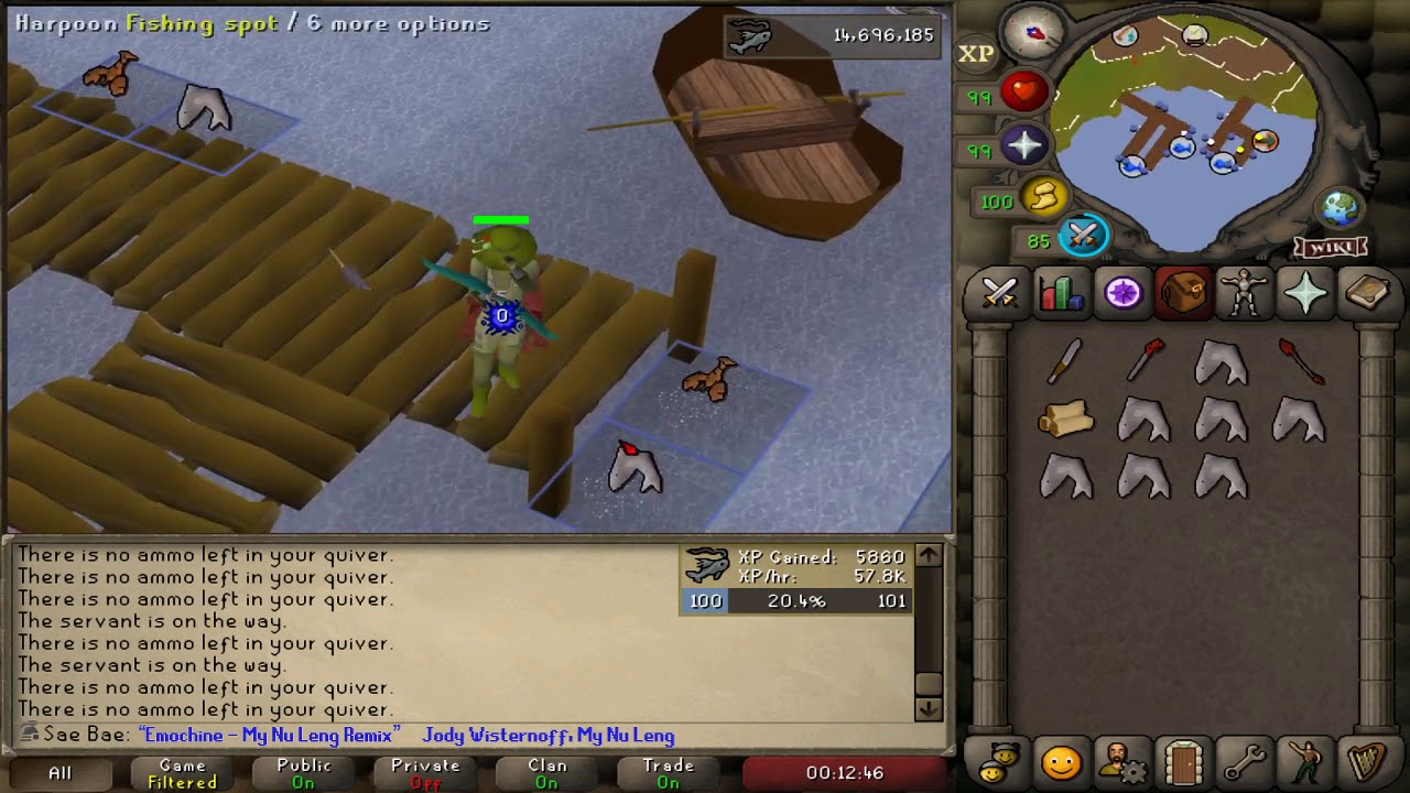 2.67-Tick Sharks w/ Butler Banking (56k xp/hr, 550 sharks/hr)