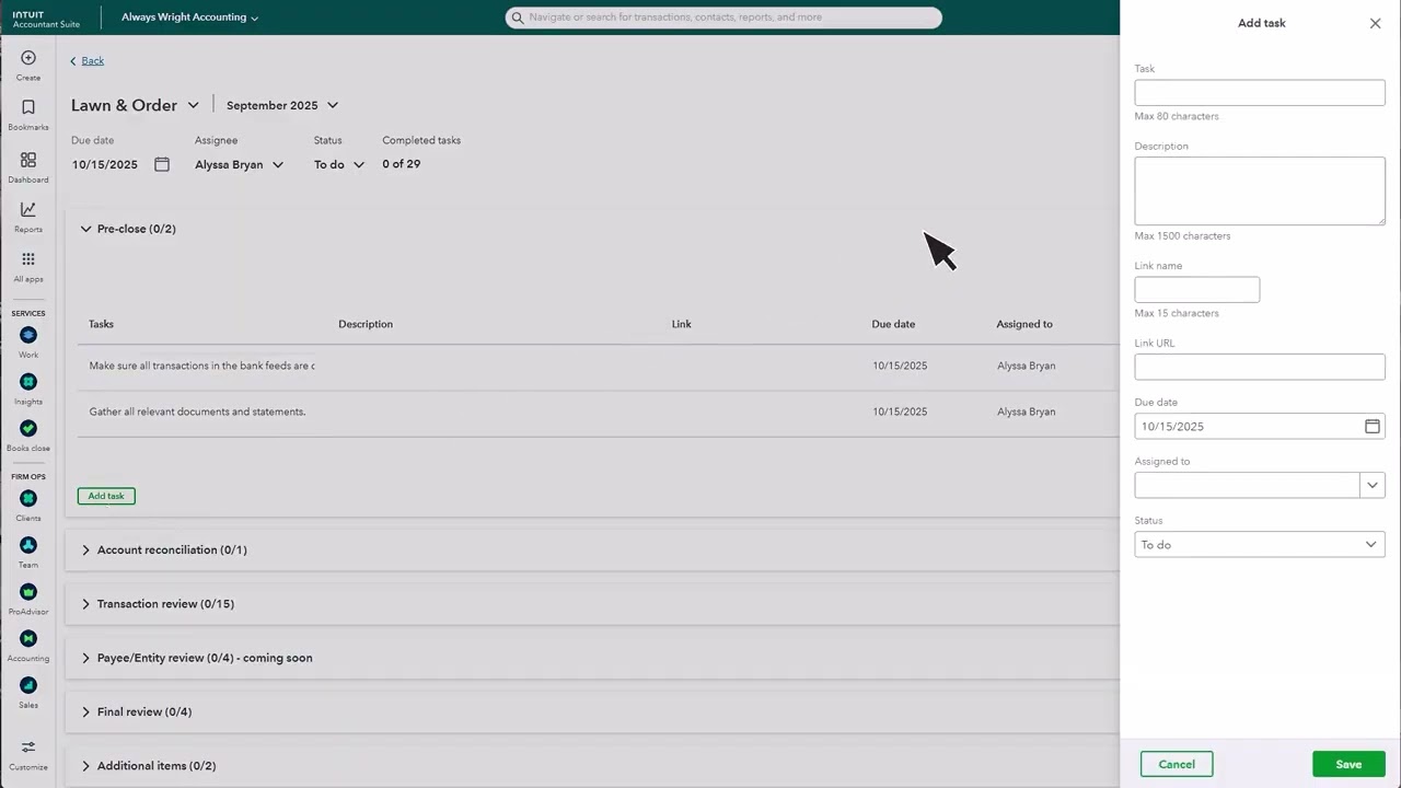 🔥 How to Set Up Books Close Pre-Close & Additional Items Tasks in Intuit Accountant Suite 🧾