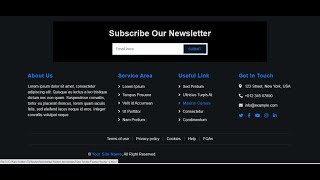 How To Create Footer with HTML & CSS|How To Make Footer Section Using HTML, CSS and Bootstrap