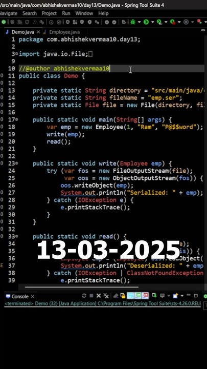Day-72: Why do we need serialVersionUID in Java #shorts #java - YouTube