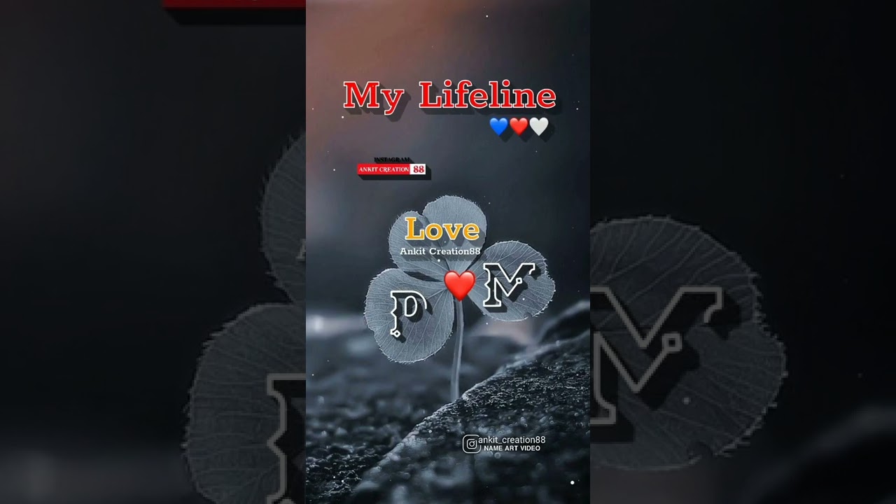 P❤️M love status 😘 || name art video what'sapp status 😘