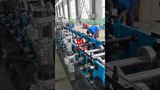 80-300 Fully Automatic Changeover C-Purlin roll forming machine #steelpurlinrollformer #solarchannel