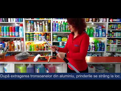 Coada aluminiu 9m  telescopica pentru geamuri, praf sau panouri solare - Video