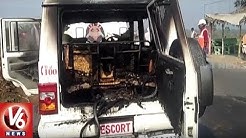 AP Deputy Chief Minister's Escort Vehicle Catches Fire | Vizag | V6 News, Hitech Prostitution In Vizag | Task Force Police Attacks On Star Hotels | HMTV, Hitech Whoredom In Visakhapatnam | Online Cohabitation Gang | Live Updates, Police Arrests hitech Prostitution Gang In Vizag -Mahaanews
