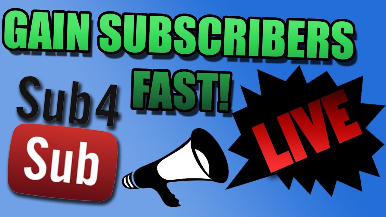 🔴Live sub for sub!!!Gain sub fast and easy!!! YouTube