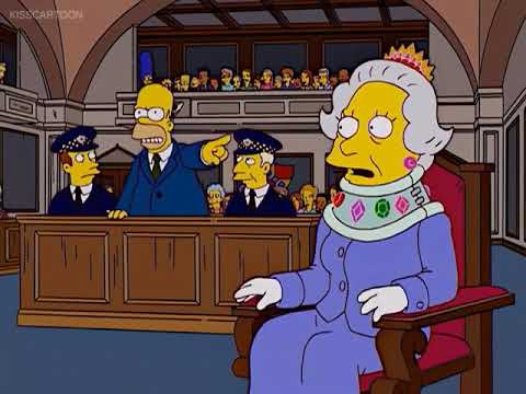 The Simpsons Homer nearly kill the Queen of England