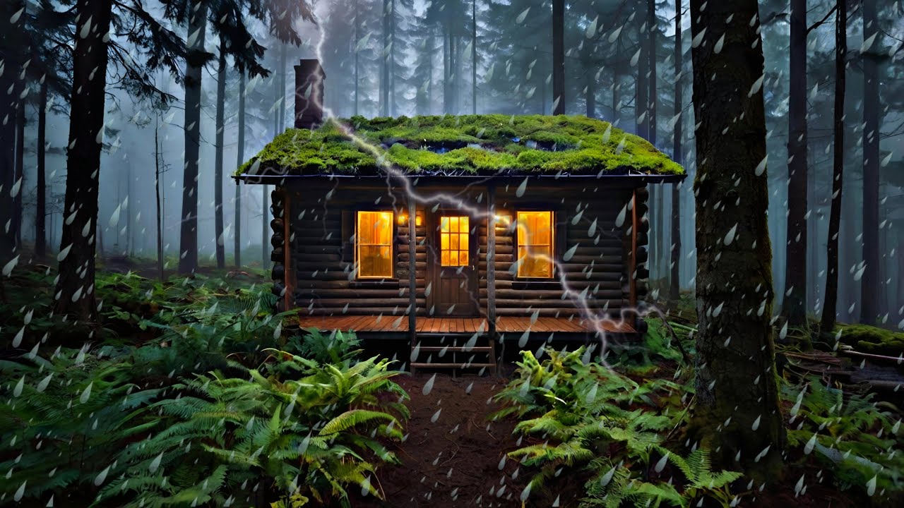 Escape to a Rainy Cabin in the Woods – 4K Ambience and Rain Sound for ...