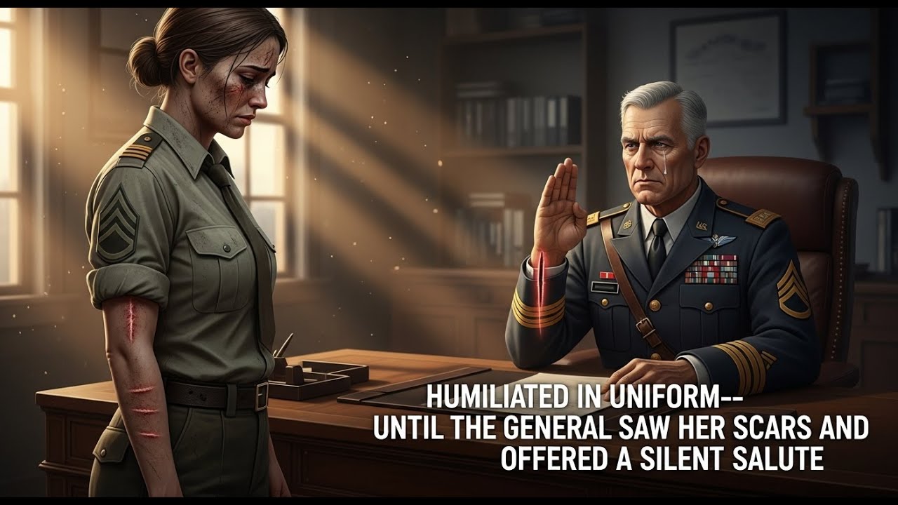 Humiliated in Uniform—Until the General Saw Her Scars and Offered a Silent Salute Emotional Story |