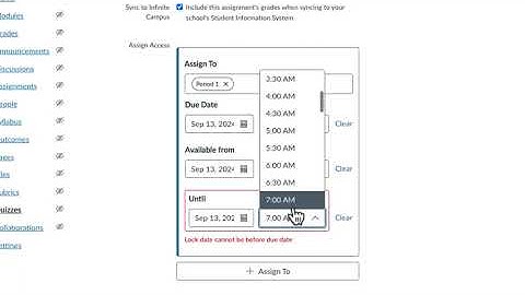Due Dates and Assignment Availability in New Quizzes in Canvas