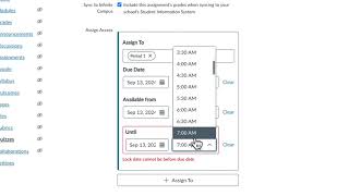 Due Dates and Assignment Availability in New Quizzes in Canvas