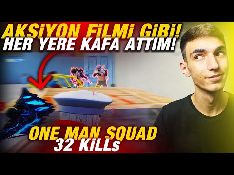 AKSİYON FİLMİ GİBİ HERKESE KAFA ATTIM! ONE MAN SQUAD 32 KİLLs! - PUBG MOBİLE RANK MAÇI