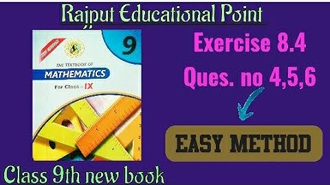 Exercise 8.4 | Question no 4,5,6 | class 9th new book | sindh text book