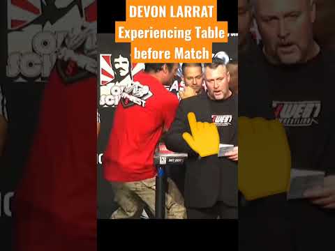 Devon Larrat Experiencing table before the match #armwrestling #devonlarrat #johnbrzenk #prudnik