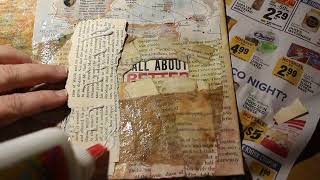 Junk Journal Cover (Recycled Pasta Box & Book Pages)