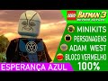 LEGO Batman 3 #35 FASE 10 ESPERANÇA AZUL 100% MINIKITS PERSONAGENS ADAM WEST