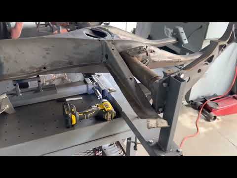 Volkswagen Beetle chassis shortening table at Washburn's Metal