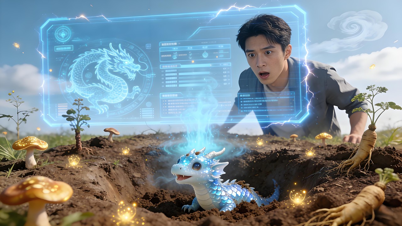 我失業回村，竟綁定尋寶系統！別人養狗我養龍，出門騎牠全村圍觀🐉👀