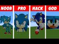 Pixel Art (NOOB vs PRO vs HACKER vs GOD) Sonic in Minecraft