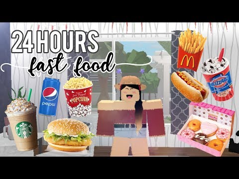 24 Hours Eating Fast Food Bloxburg Edition Roblox Youtube - eating only yellow food for 24 hours on roblox bloxburg