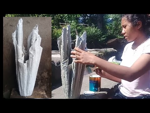  Cara  membuat pot  bunga dari  handuk  bekas  dan semen YouTube