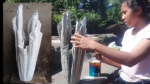 Cara membuat pot bunga dari handuk bekas dan semen