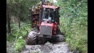 Valmet 840.3 logging in wet conditions, soft ground, fast loading screenshot 3