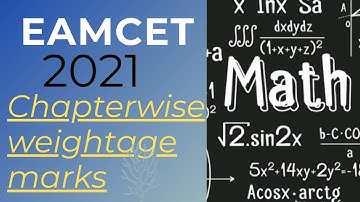 EAMCET 2021 MATHEMATICS CHAPTERWISE WEIGHTAGE BITS | MATHS | EAMCET 2021