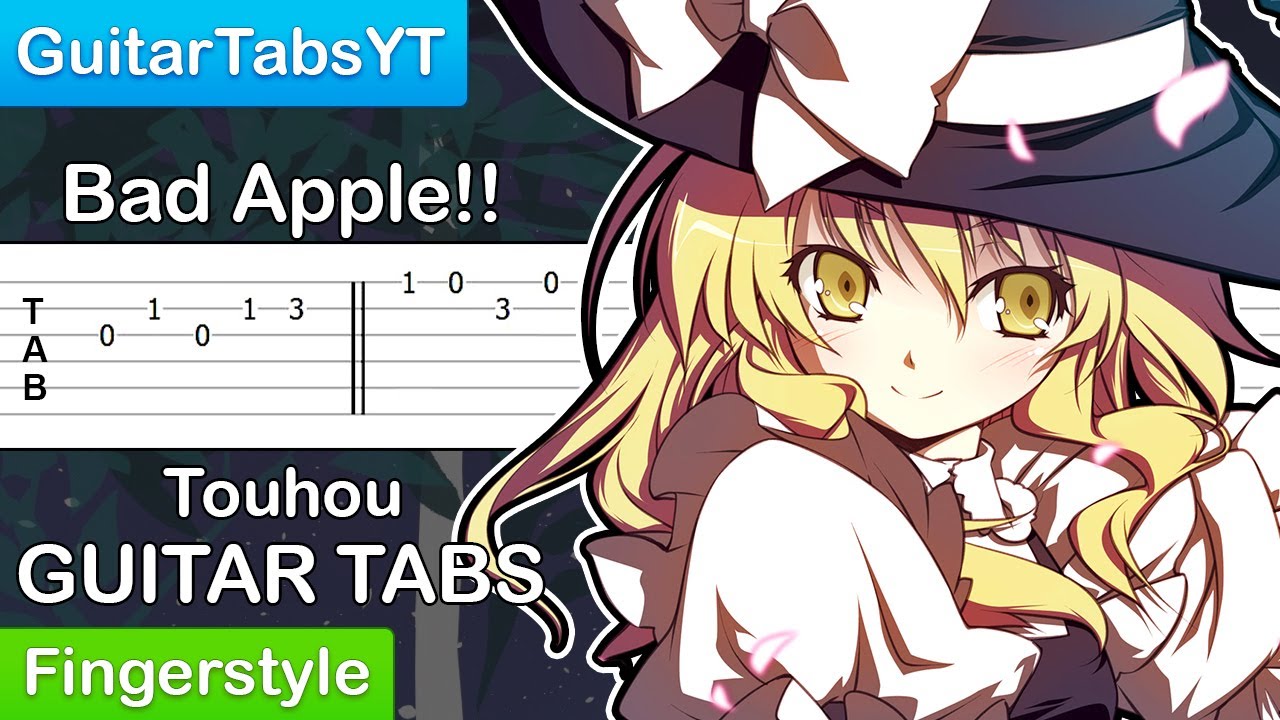 Touhou Bad Apple Guitar Tutorial Tabs Fingerstyle Youtube
