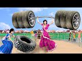 विशाल टायर महिला पहलवान Giant Tyre Pehalwan Comedy Video हिंदी कहानियां Hindi Kahaniya Comedy Video