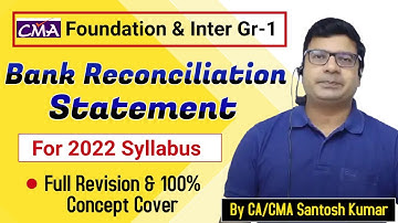 Bank Reconciliation Statements Revision | CMA Inter Complete Concept | By CA/CMA Santosh Kumar