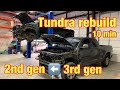 REBUILDING A WRACKED SALVAGE 2010 TOYOTA TUNDRA 3RD GEN TO 2ND GEN FRONT END SWAP IN 10 MINUTES