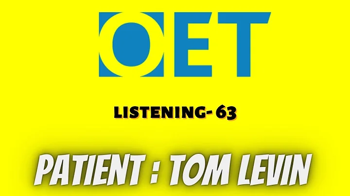 Tom levin OET listening test with answers. OET 2.0...