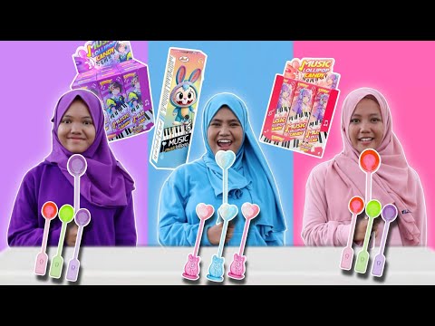 PILIH PERMEN LOLIPOP MUSIC SESUAI MAKANAN 1 WARNA | CHIKAKU FAMILY