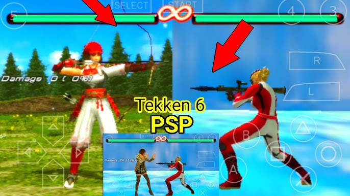 Testando todas as personagens femininas tekken 6 psp emulador