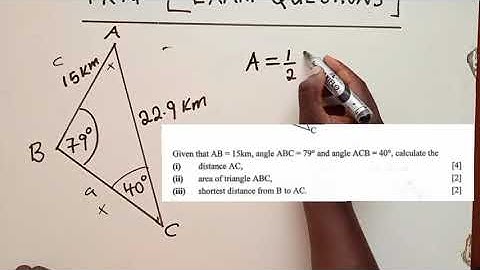 Trigonometry (sine and cosine rule) exam questions