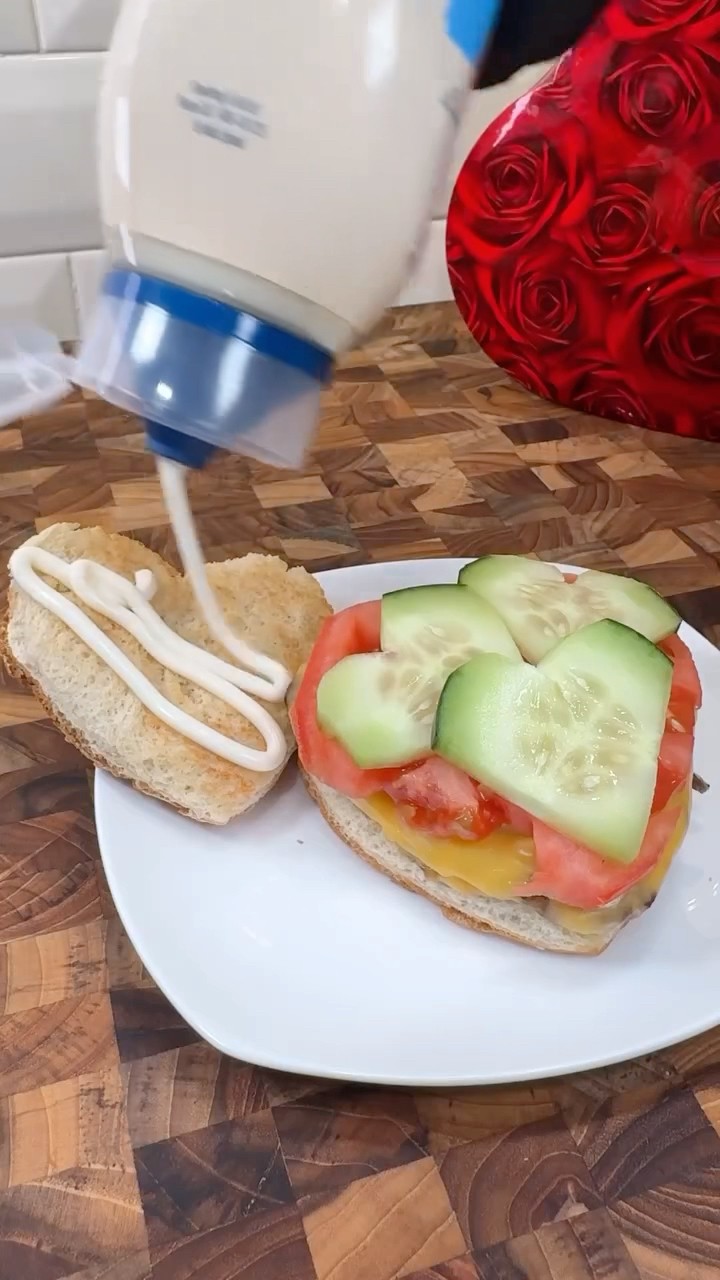 Heart Shaped Cheeseburger ❤️ #shorts