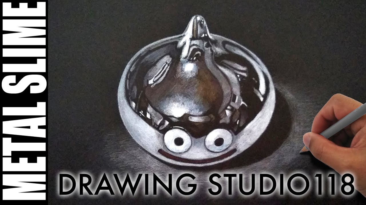 ドラクエ メタルスライム 色鉛筆 イラストメイキング Drawing Studio 118 Youtube