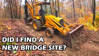 Using Old Backhoe to Build New Road To our New Property!