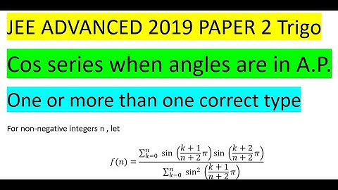 For non-negative integers n , letf(n)=(∑_(k=0)^n sin⁡((k+1)/(n+2) π)sin⁡((k+2)/(n+2) π #jeeadvanced