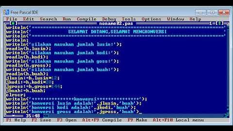 tutorial membuat program konversi free pascal