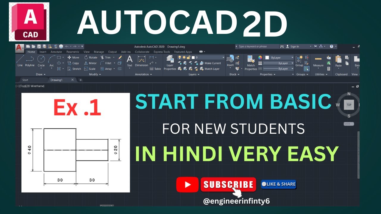 AutoCAD New Drawing Exercise 1 for new student 