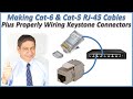 Properly Making a Cat-5 or Cat-6 Network Cables and Using Keystone Connectors
