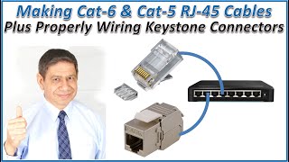 Properly Making a Cat-5 or Cat-6 Network Cables and Using Keystone Connectors