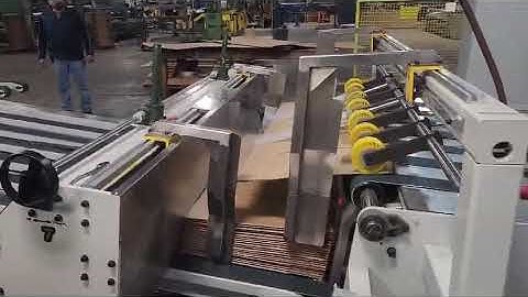 Jumbo Automatic Folder Gluer Stitcher with Stacker #casemaker #corrugatedbox #foldergluer #stitching